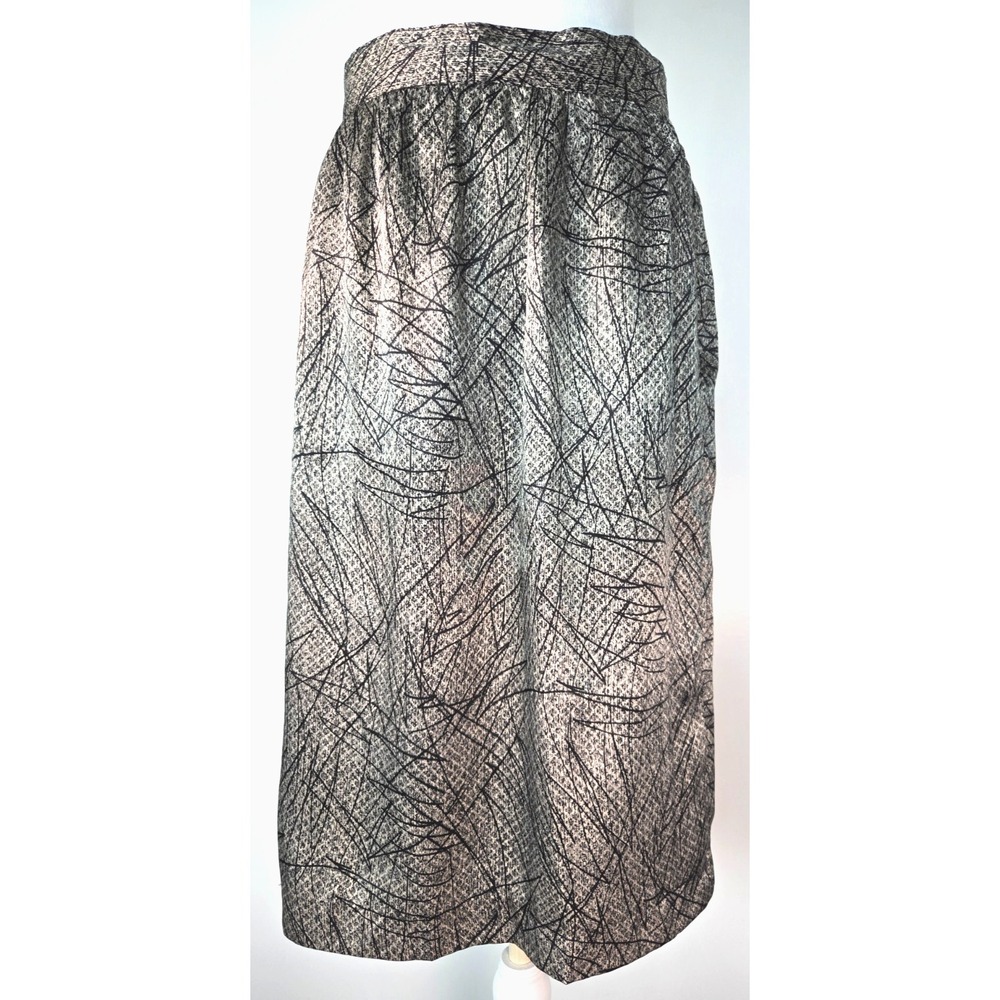 Vintage Mister Leonard Metallic Shiny Geometric Midi‎ Slip Skirt Sz 12 80s